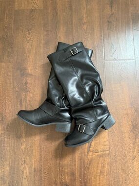 Classic Black Knee High Women's Riding Boots